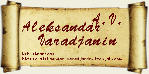 Aleksandar Varađanin vizit kartica